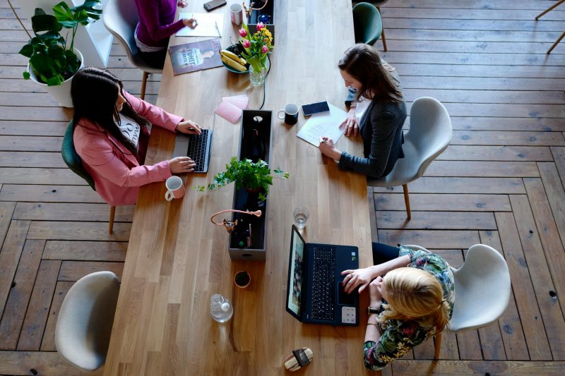 women working at desk